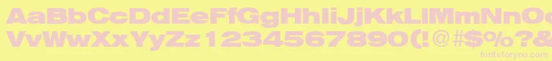 HelbaheavydbBold Font – Pink Fonts on Yellow Background