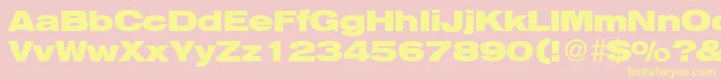 HelbaheavydbBold Font – Yellow Fonts on Pink Background