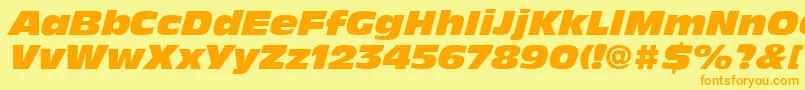 Шрифт DecadeBlackSsiExtraBlackItalic – оранжевые шрифты на жёлтом фоне