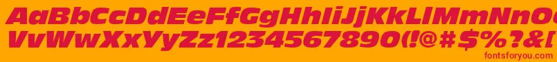 DecadeBlackSsiExtraBlackItalic Font – Red Fonts on Orange Background