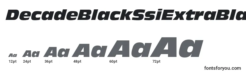Размеры шрифта DecadeBlackSsiExtraBlackItalic
