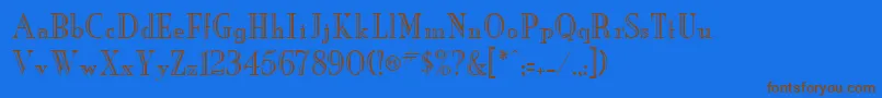 NeworleansengravedRegularDb Font – Brown Fonts on Blue Background