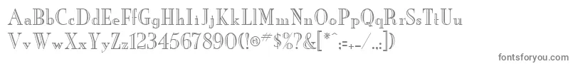 NeworleansengravedRegularDb-fontti – harmaat kirjasimet valkoisella taustalla