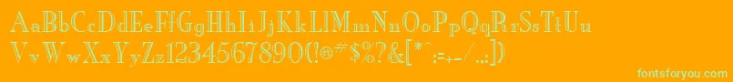 NeworleansengravedRegularDb Font – Green Fonts on Orange Background