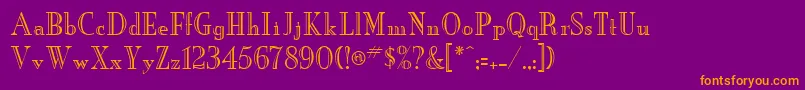 NeworleansengravedRegularDb Font – Orange Fonts on Purple Background