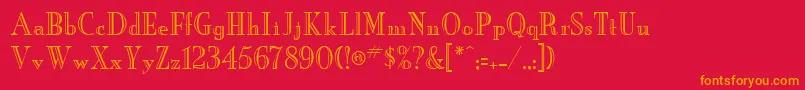 NeworleansengravedRegularDb Font – Orange Fonts on Red Background