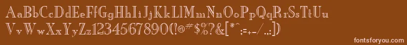 NeworleansengravedRegularDb Font – Pink Fonts on Brown Background