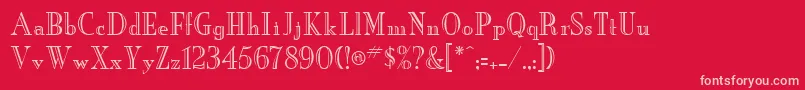 NeworleansengravedRegularDb Font – Pink Fonts on Red Background