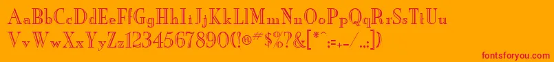 NeworleansengravedRegularDb Font – Red Fonts on Orange Background