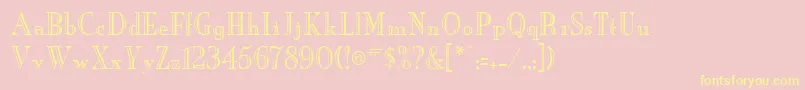 NeworleansengravedRegularDb-Schriftart – Gelbe Schriften auf rosa Hintergrund