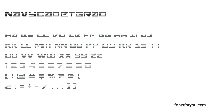 Schriftart Navycadetgrad – Alphabet, Zahlen, spezielle Symbole
