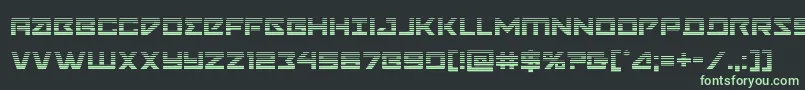 Navycadetgrad-fontti – vihreät fontit mustalla taustalla
