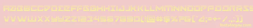 Navycadetgrad-Schriftart – Gelbe Schriften auf rosa Hintergrund