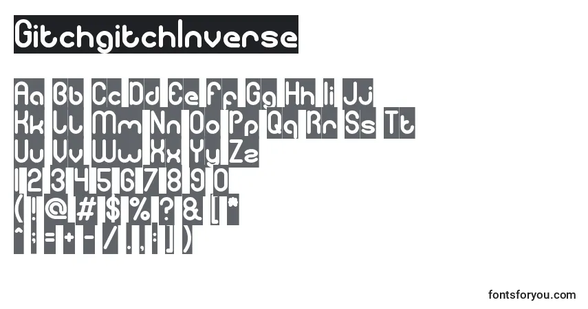 Шрифт GitchgitchInverse – алфавит, цифры, специальные символы