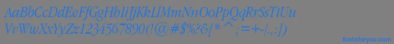 フォントGarnrita – 灰色の背景に青い文字
