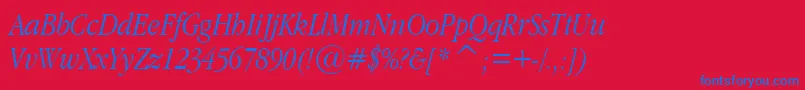 Garnrita Font – Blue Fonts on Red Background