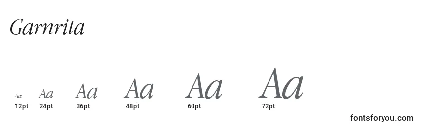 Garnrita Font Sizes
