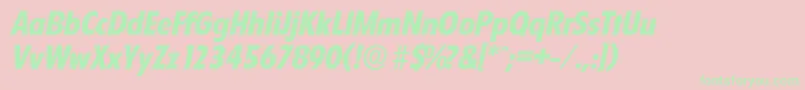 FloridaserialXboldItalic-Schriftart – Grüne Schriften auf rosa Hintergrund