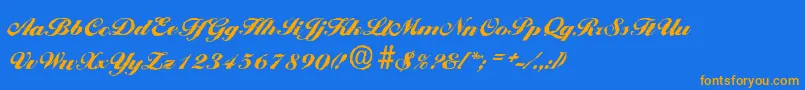 BallantinesantiqueBlackRegular Font – Orange Fonts on Blue Background