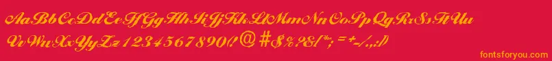 BallantinesantiqueBlackRegular Font – Orange Fonts on Red Background