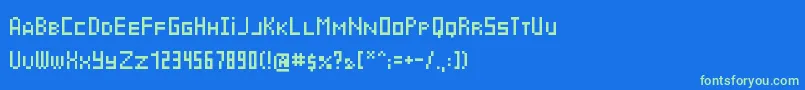 フォントCyrbit – 青い背景に緑のフォント