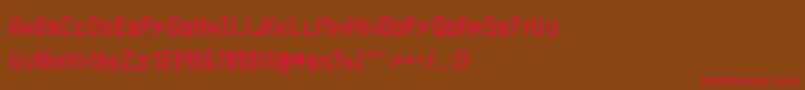 フォントCyrbit – 赤い文字が茶色の背景にあります。