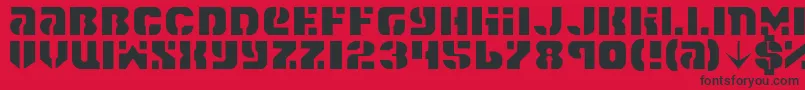 Spacec5l-Schriftart – Schwarze Schriften auf rotem Hintergrund