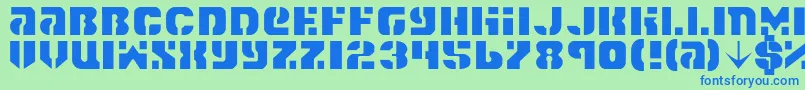 Spacec5l Font – Blue Fonts on Green Background