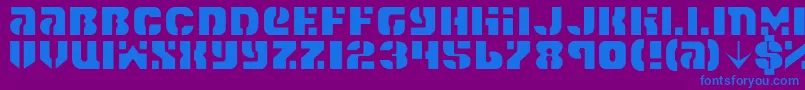 Spacec5l-Schriftart – Blaue Schriften auf violettem Hintergrund