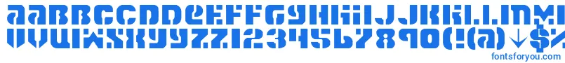 Spacec5l-Schriftart – Blaue Schriften auf weißem Hintergrund