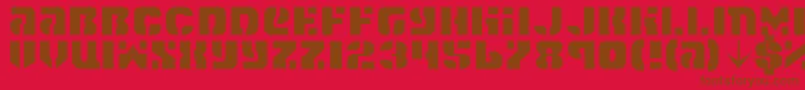 Spacec5l Font – Brown Fonts on Red Background