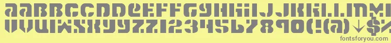 Spacec5l-Schriftart – Graue Schriften auf gelbem Hintergrund