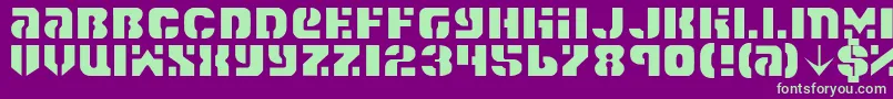 Spacec5l-Schriftart – Grüne Schriften auf violettem Hintergrund