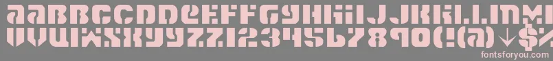 Spacec5l-fontti – vaaleanpunaiset fontit harmaalla taustalla