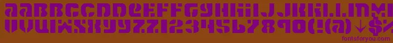 Czcionka Spacec5l – fioletowe czcionki na brązowym tle