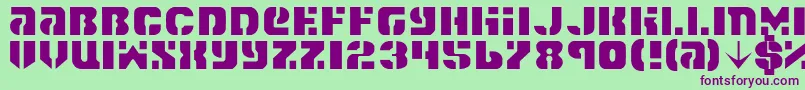 フォントSpacec5l – 緑の背景に紫のフォント
