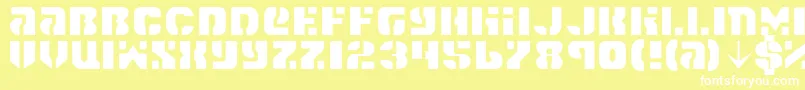 Spacec5l-fontti – valkoiset fontit keltaisella taustalla