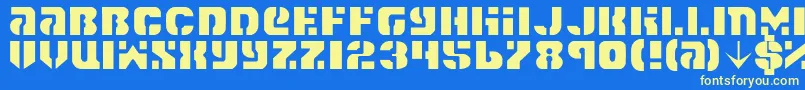 Spacec5l-fontti – keltaiset fontit sinisellä taustalla