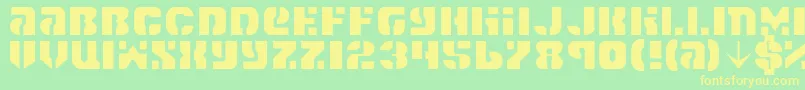 More about Spacec5l Font Spacec5l Font – Yellow Fonts on Green Background