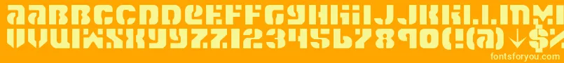 Czcionka Spacec5l – żółte czcionki na pomarańczowym tle