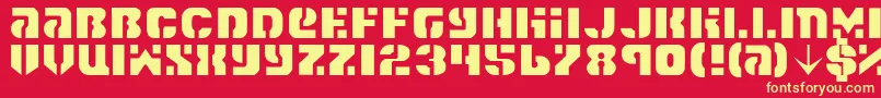 Spacec5l-fontti – keltaiset fontit punaisella taustalla