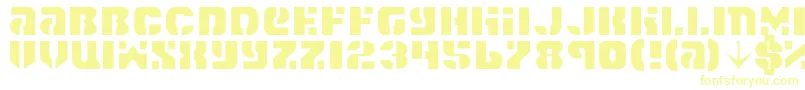 Spacec5l-Schriftart – Gelbe Schriften auf weißem Hintergrund