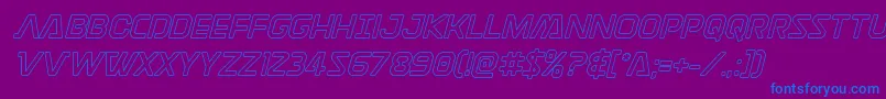 Discotechiaout-Schriftart – Blaue Schriften auf violettem Hintergrund