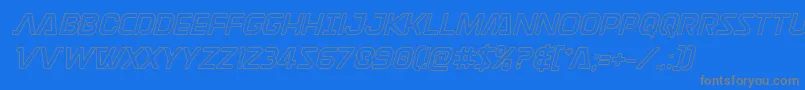 Discotechiaout Font – Gray Fonts on Blue Background