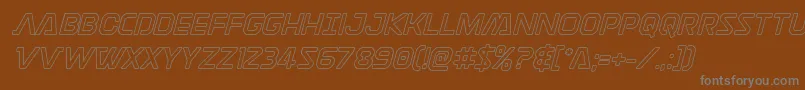 フォントDiscotechiaout – 茶色の背景に灰色の文字