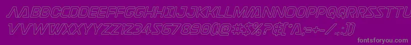 フォントDiscotechiaout – 紫の背景に灰色の文字