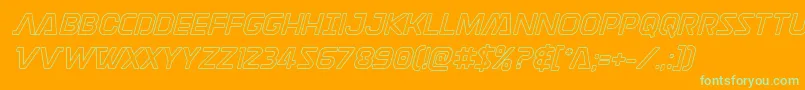 フォントDiscotechiaout – オレンジの背景に緑のフォント