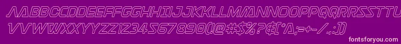 Discotechiaout-Schriftart – Rosa Schriften auf violettem Hintergrund