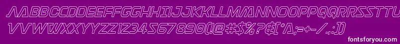 Czcionka Discotechiaout – białe czcionki na fioletowym tle