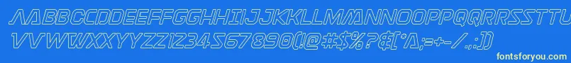 Czcionka Discotechiaout – żółte czcionki na niebieskim tle